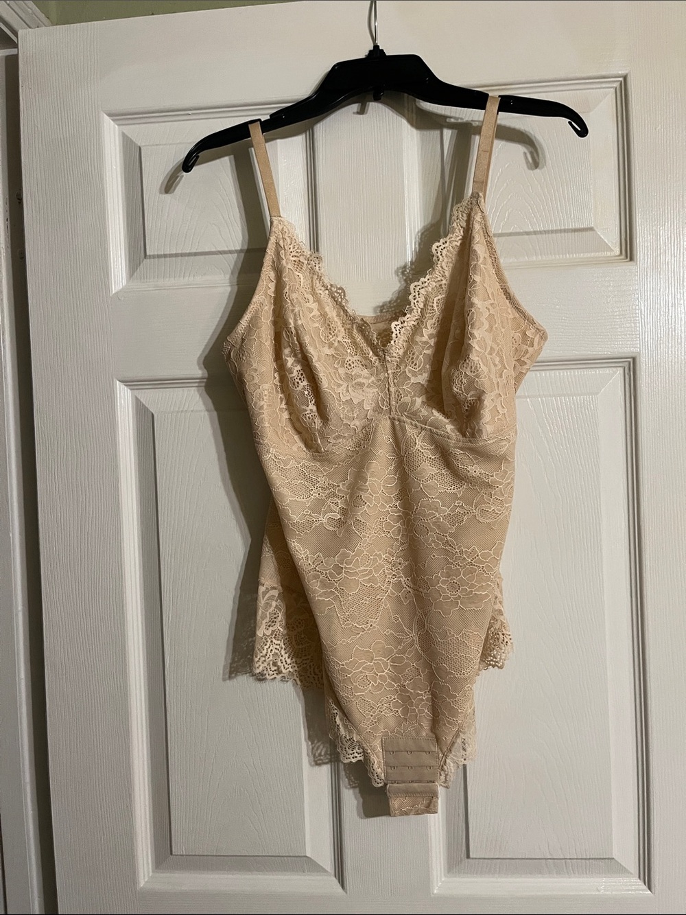 Lace Shaping Bodysuit Camisole in Beige
